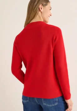 Strukturmix Pullover fiery red