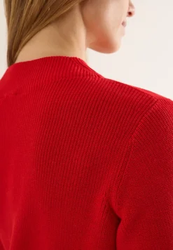 Strukturmix Pullover fiery red