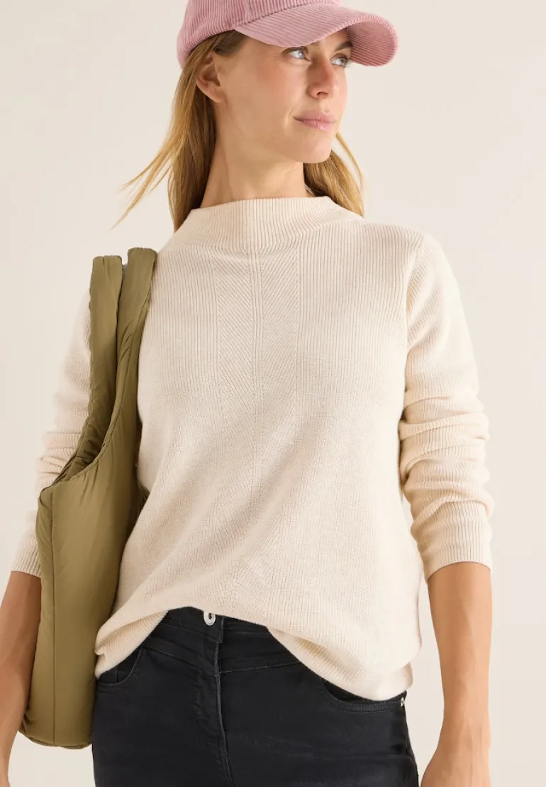 Strukturmix Pullover oat milk beige melange