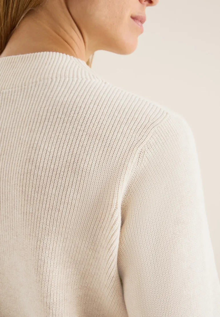 Strukturmix Pullover oat milk beige melange
