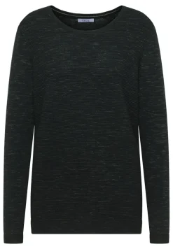 Strukturpullover ink green heather melange