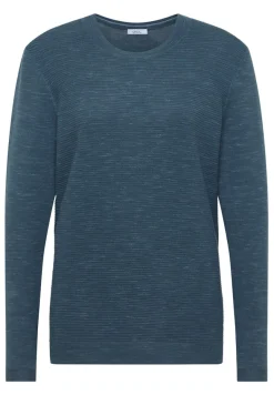 Strukturpullover teal blue heather melange
