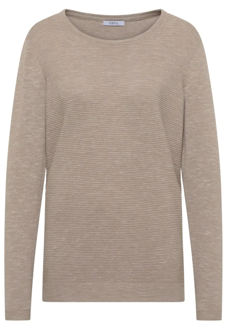 Strukturpullover toffee cream heather melange