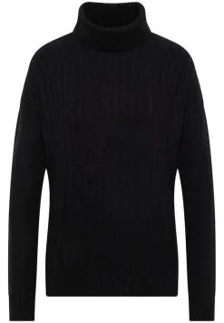 Struktur Rollkragenpullover black