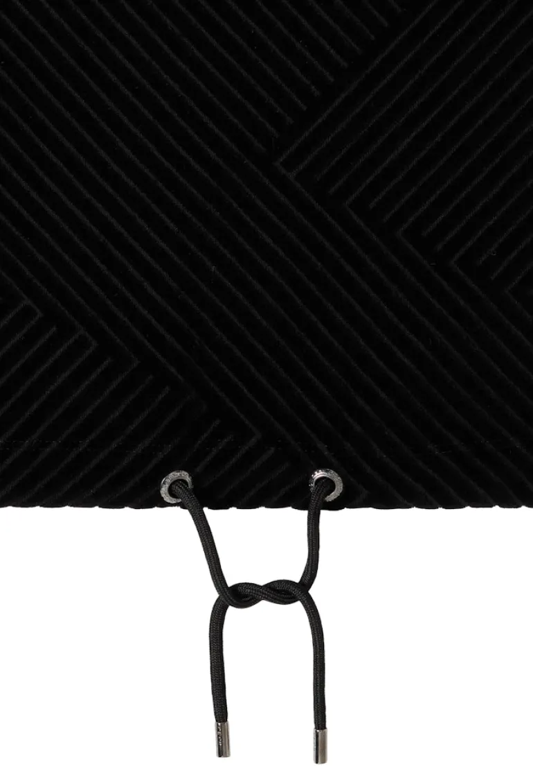 Strukturshirt mit Funnelneck black
