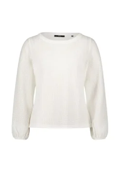 Strukturshirt mit Rundausschnitt eggnog