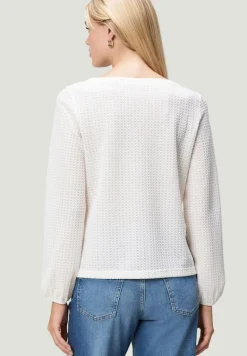 Strukturshirt mit Rundausschnitt eggnog