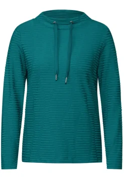 Strukturshirt petrol green