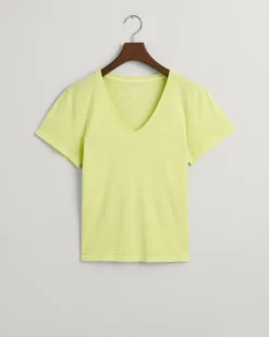 Sunfaded V-Neck T-Shirt pastel lime