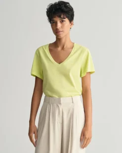 Sunfaded V-Neck T-Shirt pastel lime