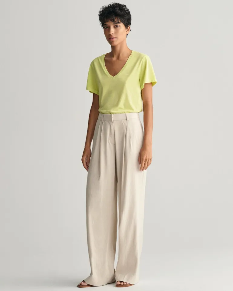 Sunfaded V-Neck T-Shirt pastel lime