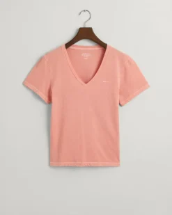 Sunfaded V-Neck T-Shirt peachy pink
