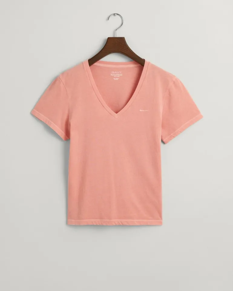 Sunfaded V-Neck T-Shirt peachy pink