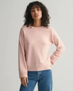 Superfine Lambswool Rundhalspullover faded pink