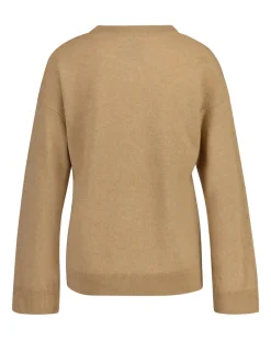 Superfine Lambswool Rundhalspullover dark khaki
