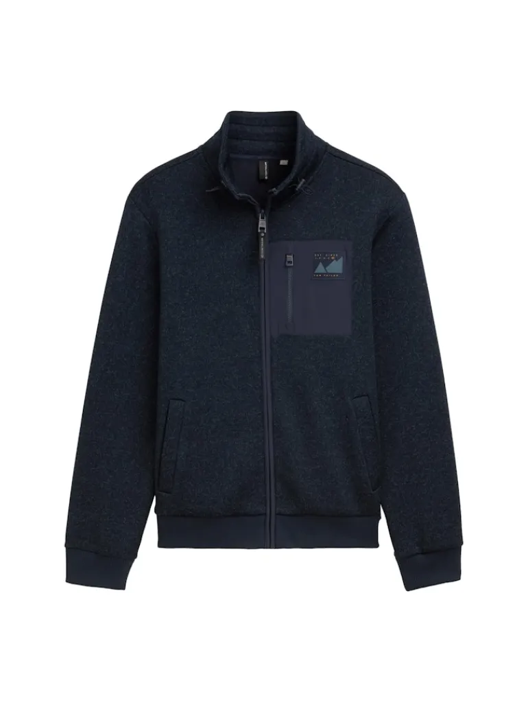 Sweatjacke aus Fleece navy melange structure