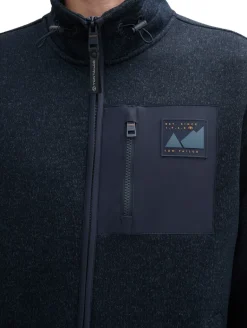 Sweatjacke aus Fleece navy melange structure