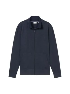 Sweatjacke in Melange Optik sky captain blue white melange