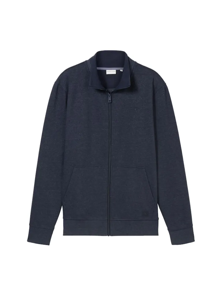 Sweatjacke in Melange Optik sky captain blue white melange