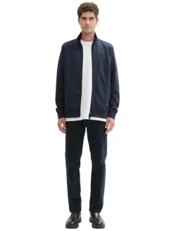 Sweatjacke in Melange Optik sky captain blue white melange
