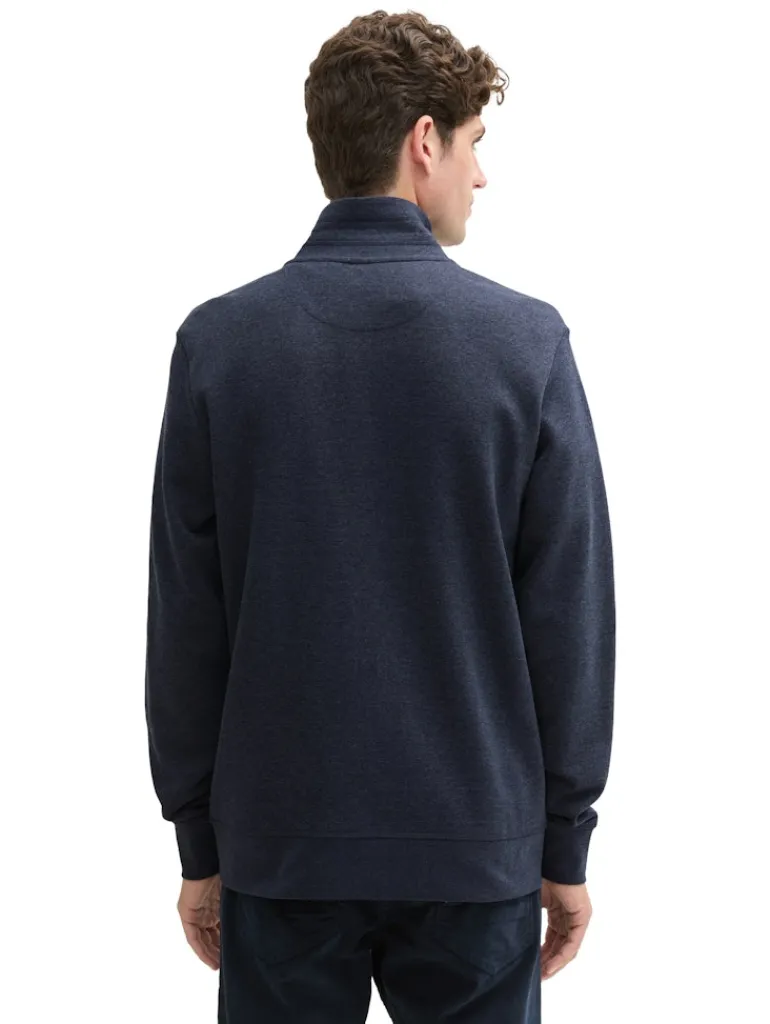 Sweatjacke in Melange Optik sky captain blue white melange