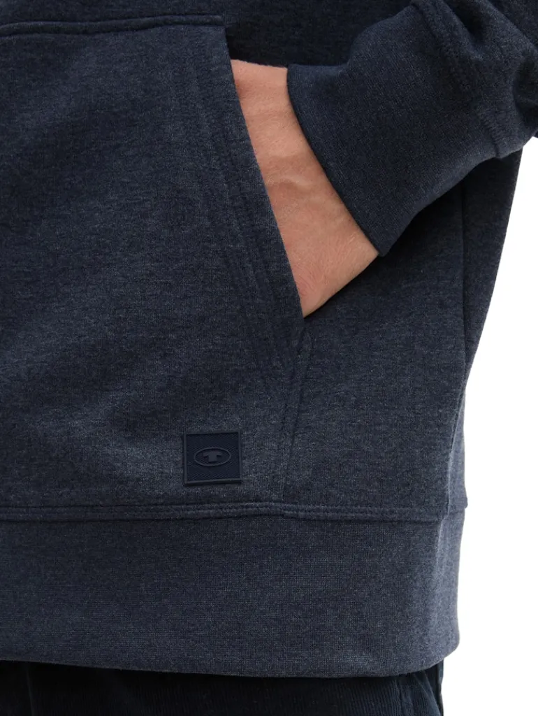 Sweatjacke in Melange Optik sky captain blue white melange
