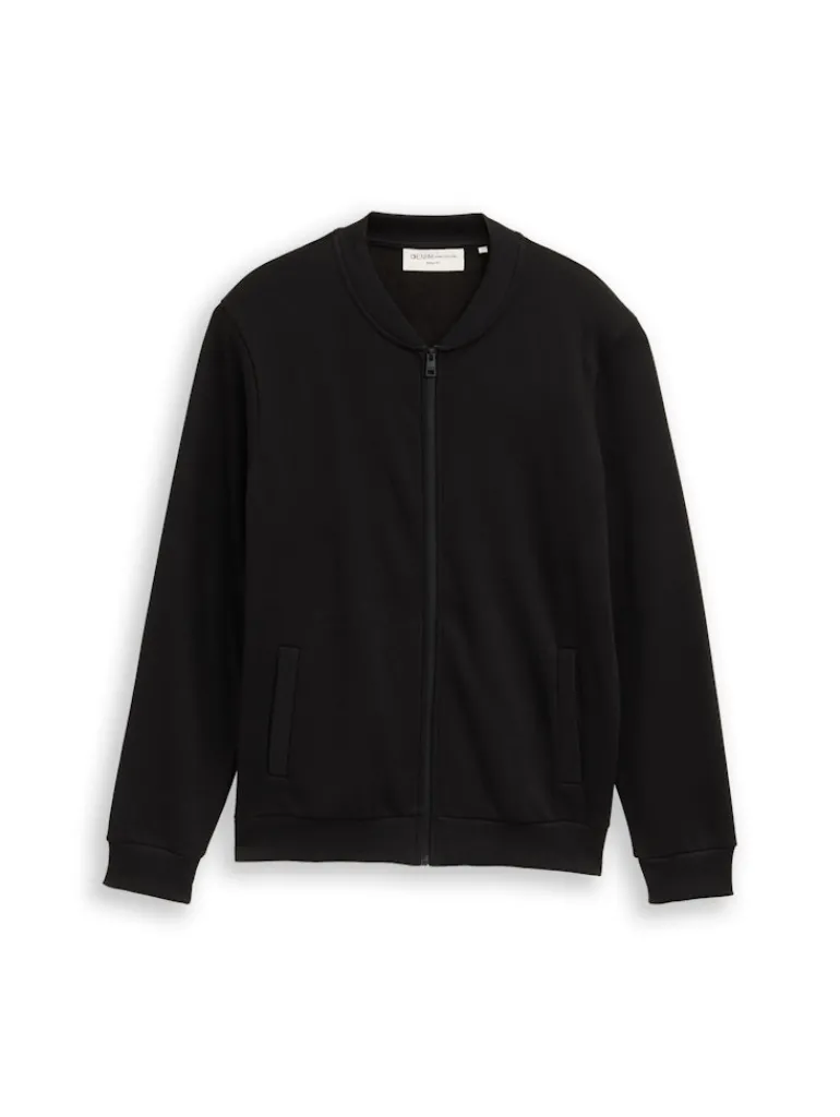 Sweatjacke mit Bomberkragen black