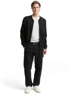 Sweatjacke mit Bomberkragen black