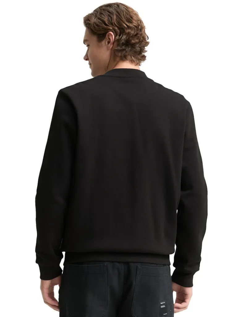 Sweatjacke mit Bomberkragen black