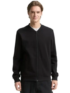 Sweatjacke mit Bomberkragen black