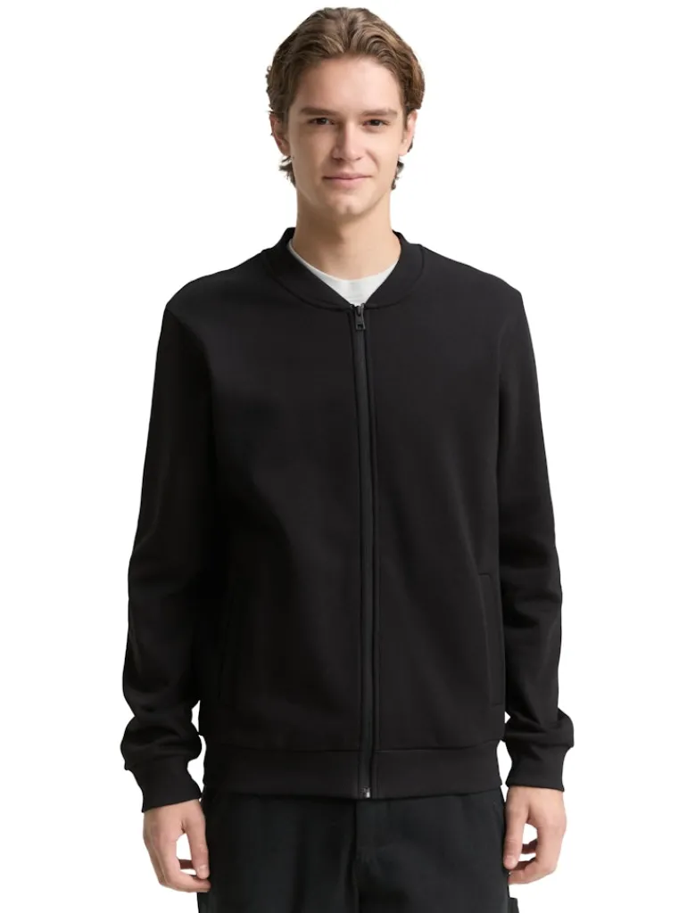 Sweatjacke mit Bomberkragen black