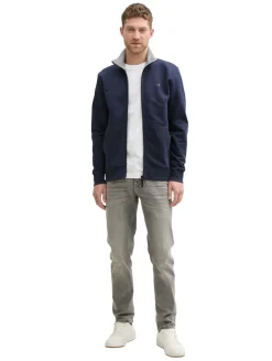 Sweatjacke mit Stehkragen sky captain blue