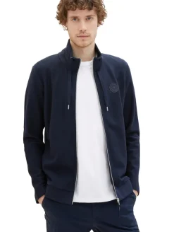 Sweatjacke mit Stehkragen sky captain blue