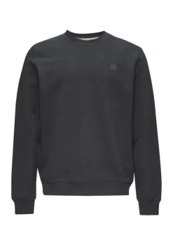 Sweatshirt aus Baumwollmix mit Logo-Detail grau