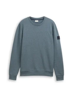 Sweatshirt in Melange-Optik grey mint navy structure