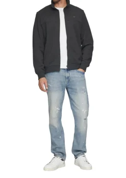 Sweatshirt Jacke mit Stehkragen und Logo-Detail grau