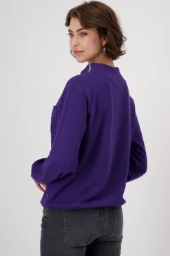 Sweatshirt mit 3-D-Druck dark purple