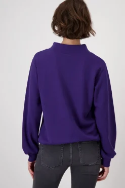 Sweatshirt mit 3-D-Druck dark purple