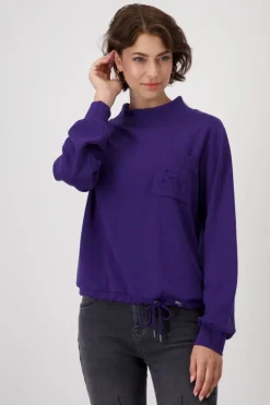 Sweatshirt mit 3-D-Druck dark purple
