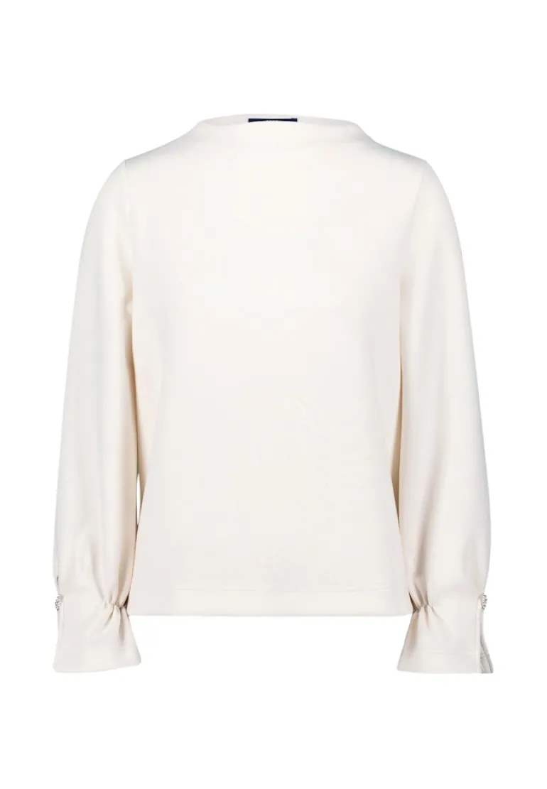 Sweatshirt mit Glitzerknopf eggnog