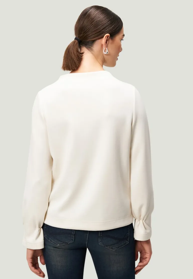 Sweatshirt mit Glitzerknopf eggnog