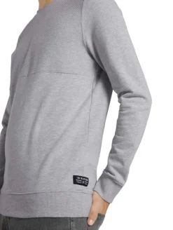 Sweatshirt mit Stepp-Struktur light stone grey melange