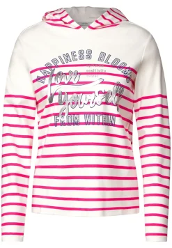 Sweatshirt mit Streifen fresh pink