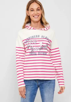 Sweatshirt mit Streifen fresh pink