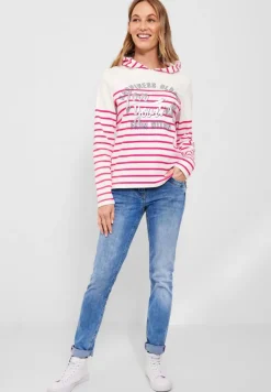Sweatshirt mit Streifen fresh pink