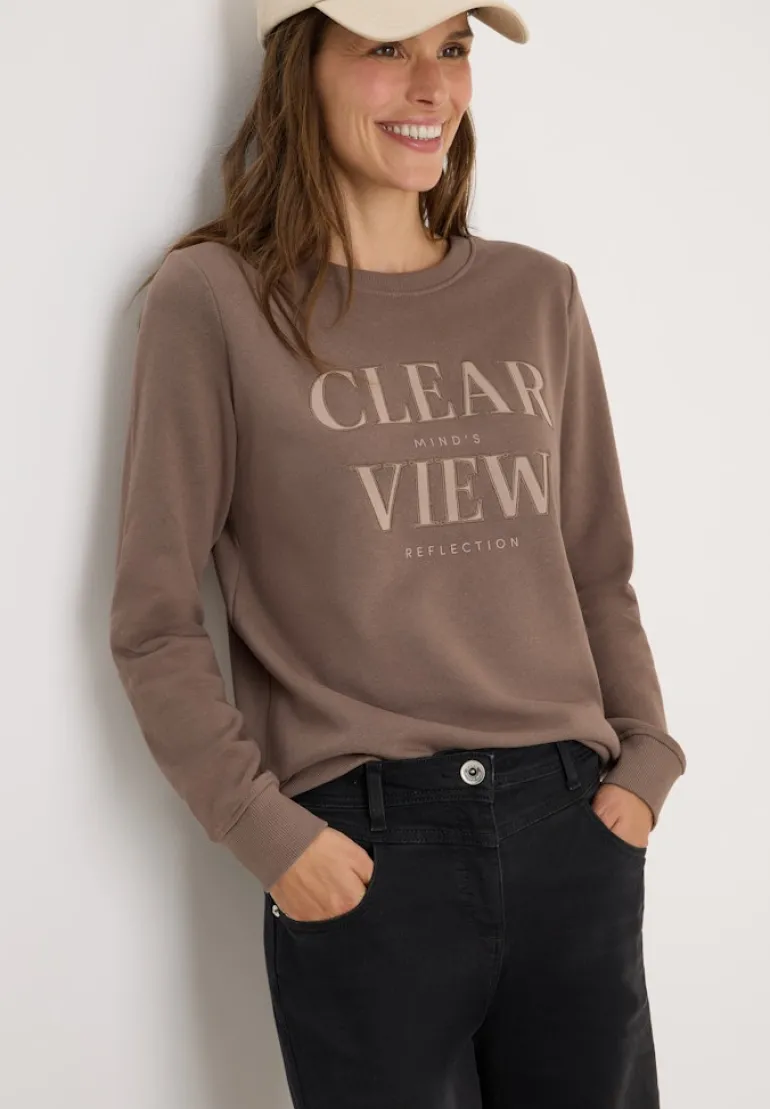 Sweatshirt mit Wording cocoa taupe