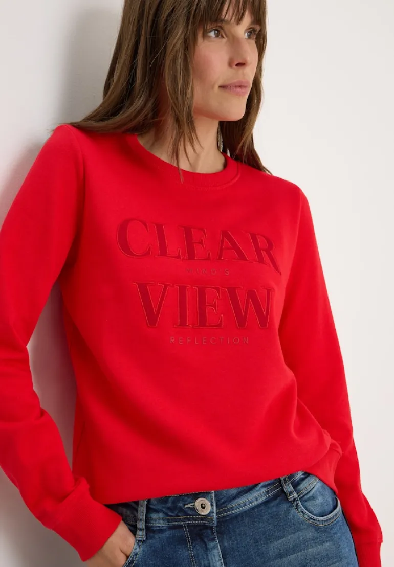Sweatshirt mit Wording fiery red