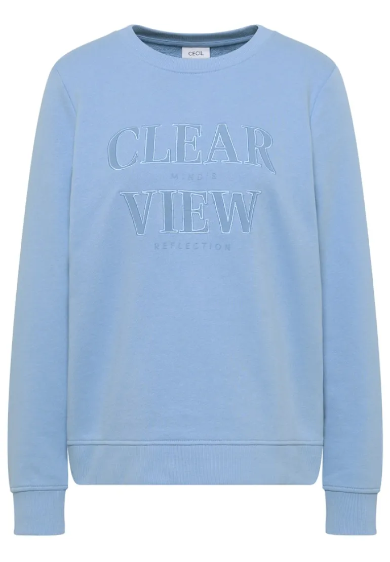 Sweatshirt mit Wording sporty light blue