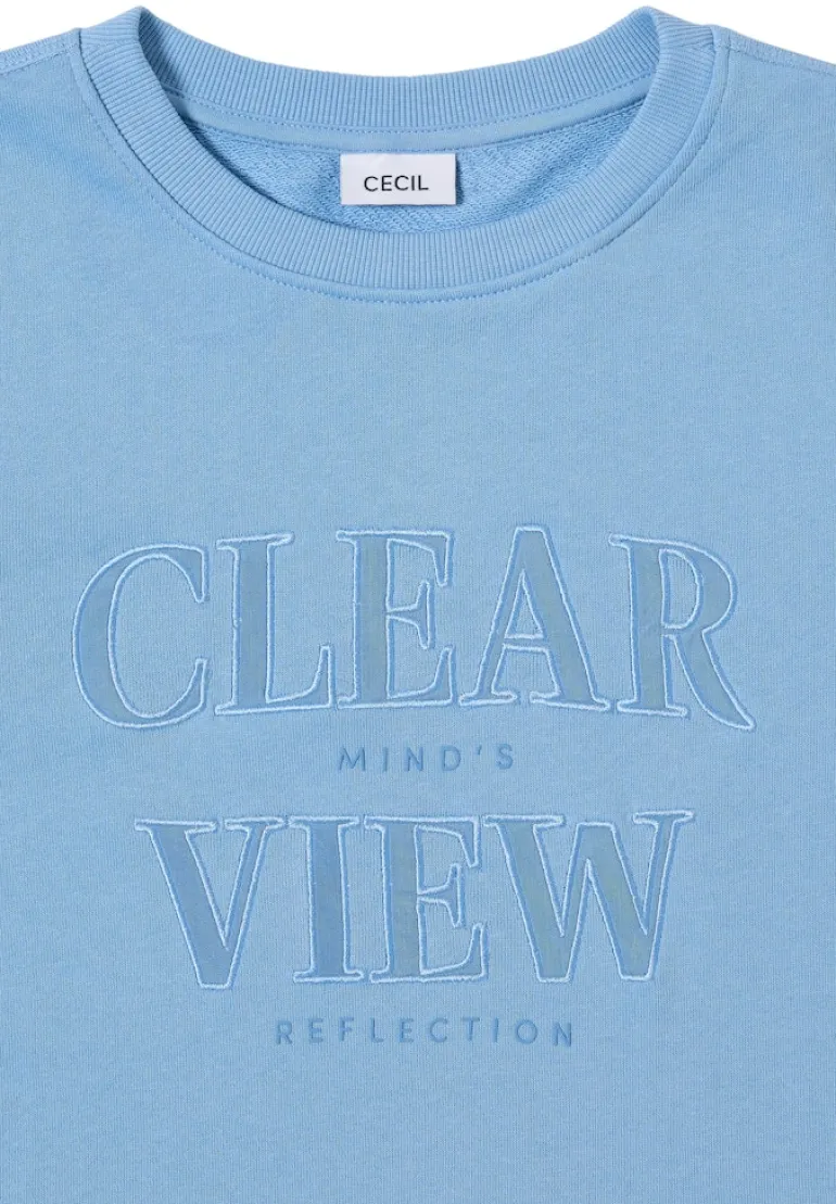 Sweatshirt mit Wording sporty light blue