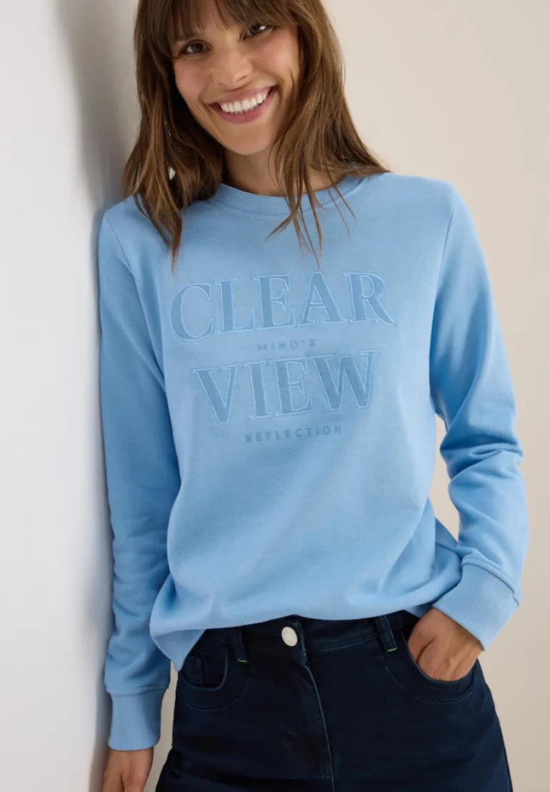 Sweatshirt mit Wording sporty light blue